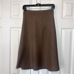 East 5th Street Petite Women 14P Brown Linen Blend A-Line Classic Side Zip Lined